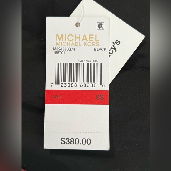 MICHAEL KORS BLACK HOODED DOWN FILLED PUFFER COAT with FLAW Sz. XS  NWT - Picture 6 of 10